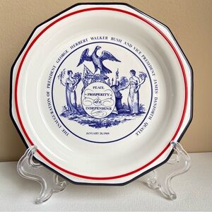 Pfaltzgraff for Mottahedeh 1989 Bush Quayle inauguration commemorative plate USA